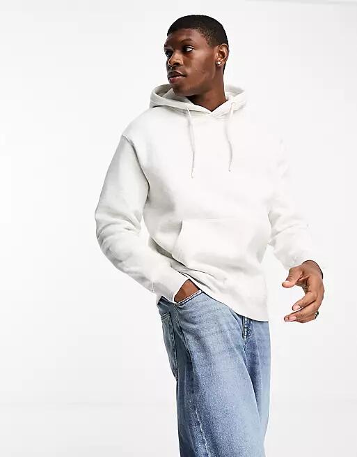 Pull & Bear hoodie in light grey-Gray Cover