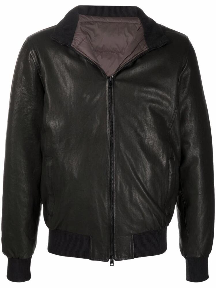 Barba Nick leather bomber jacket - Black Cover