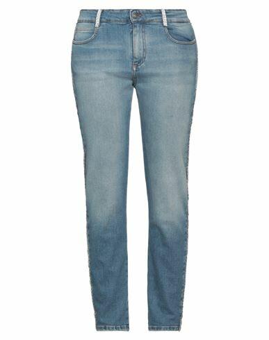 Ermanno Firenze Woman Jeans Blue Cotton, Elastane, Metal, Glass Cover