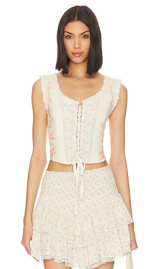 LoveShackFancy Corvelle Bustier Top in Cream Cover