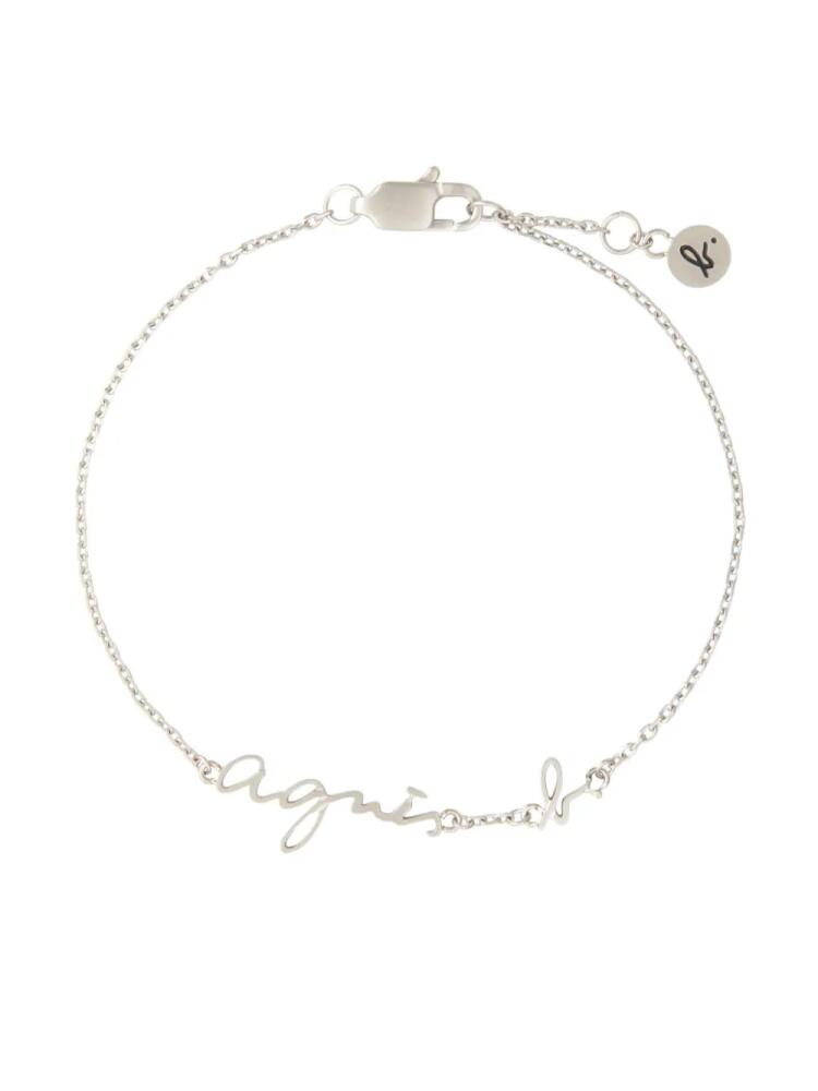 agnès b. logo-plaque chain bracelet - Silver Cover