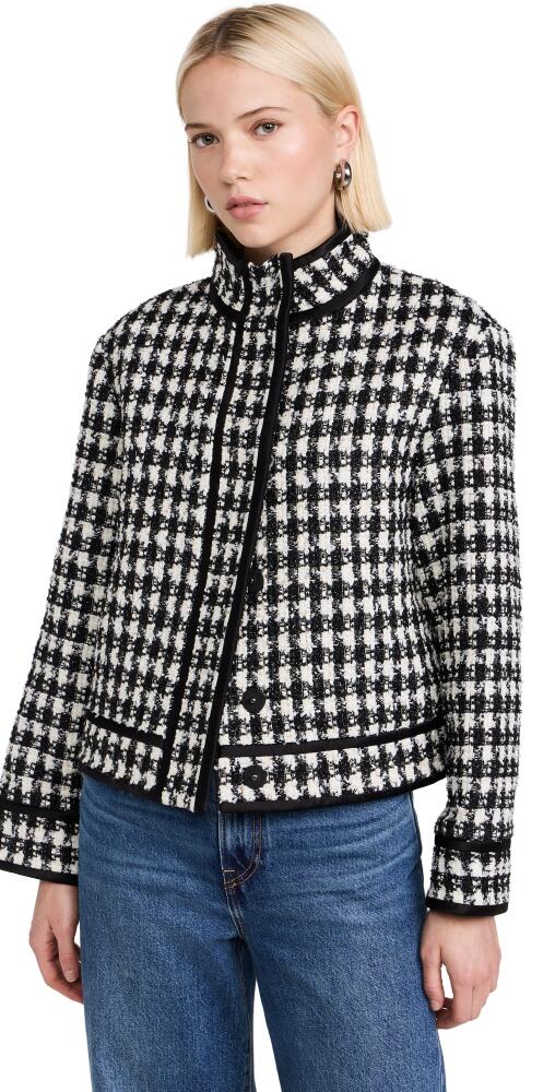 alice + olivia Corwin Boat Collar Jacket Black/White Cover