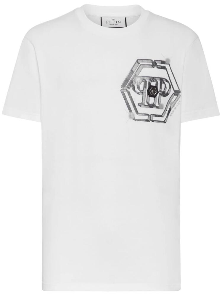 Philipp Plein logo-print short-sleeve T-shirt - White Cover