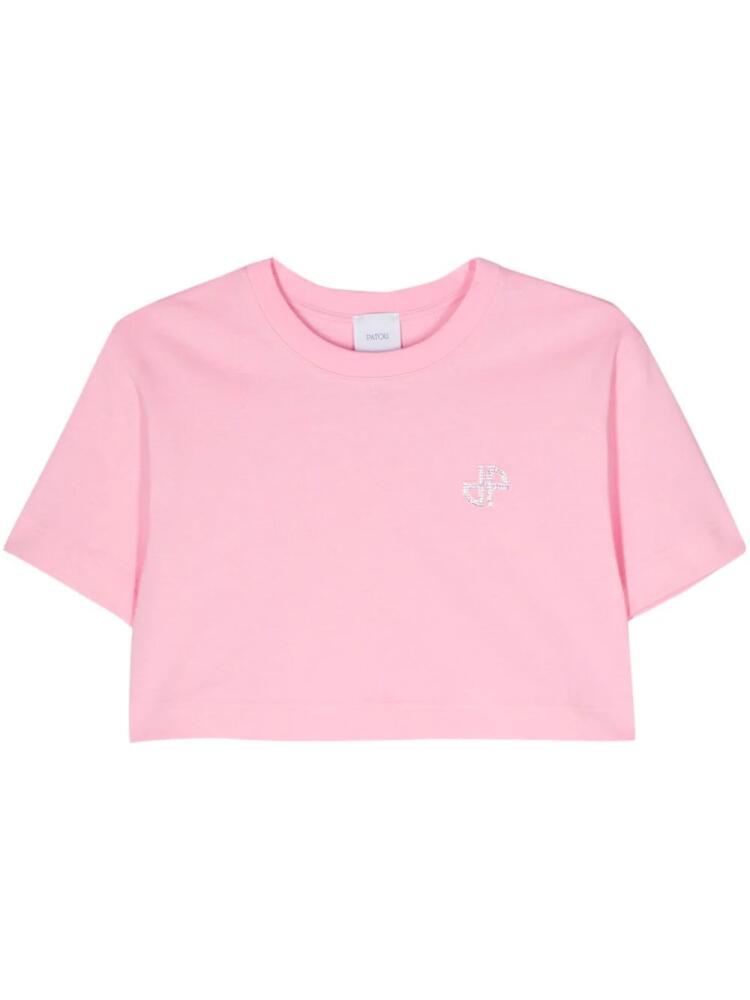 Patou logo-embellished cropped T-shirt - Pink Cover