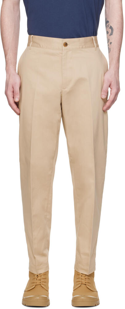 Maison Kitsuné Beige Straight Trousers Cover