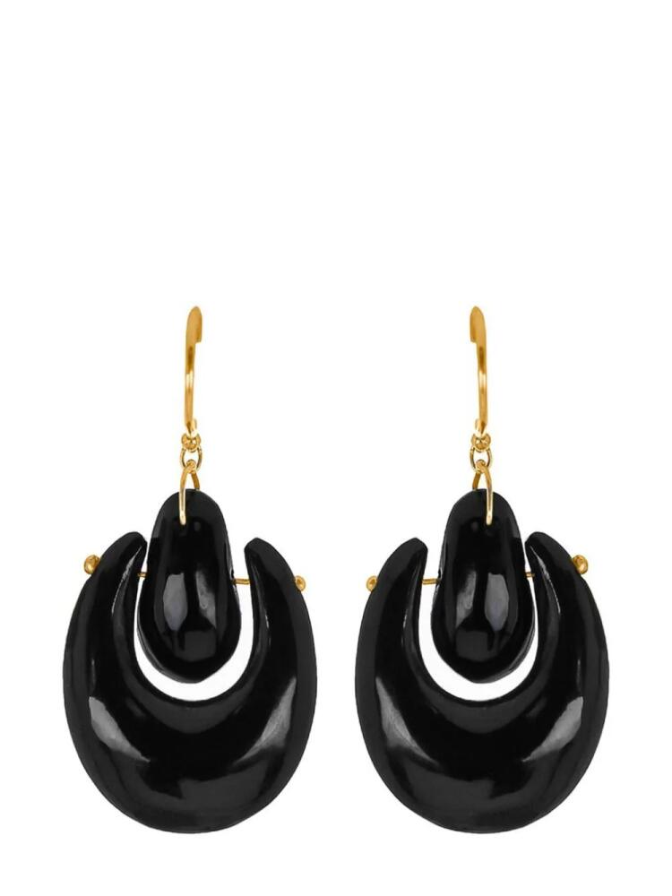 Ten Thousand Things 18kt yellow gold Small O'Keeffe onyx earrings Cover