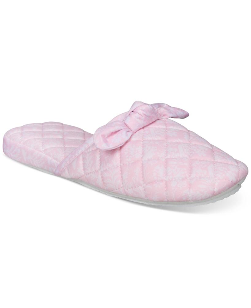 Charter Club Women's Gingham-Print Bow-Top Slippers, Created for Macy's - Orchid Pink Cover