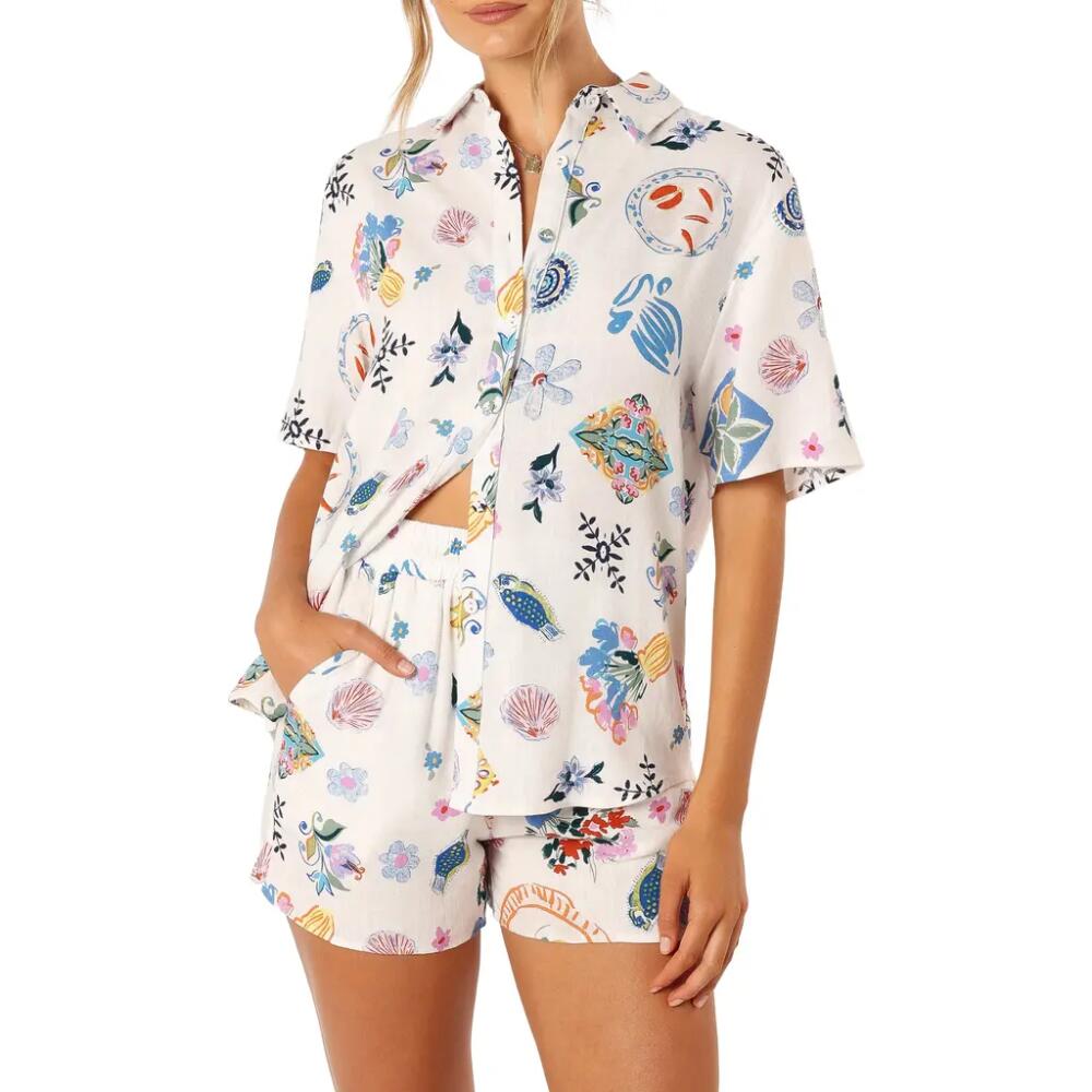 Petal & Pup Baker Short Sleeve Button-Up Shirt in Portofino Cover