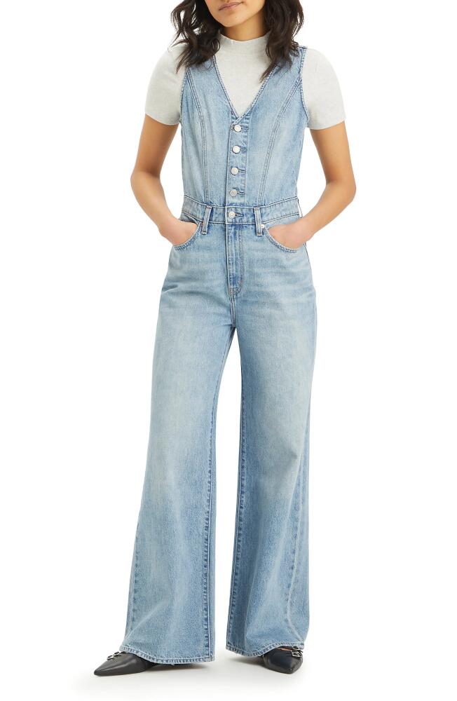 levi's Sleeveless Denim Wide Leg Jumpsuit in Deep Dive Cover