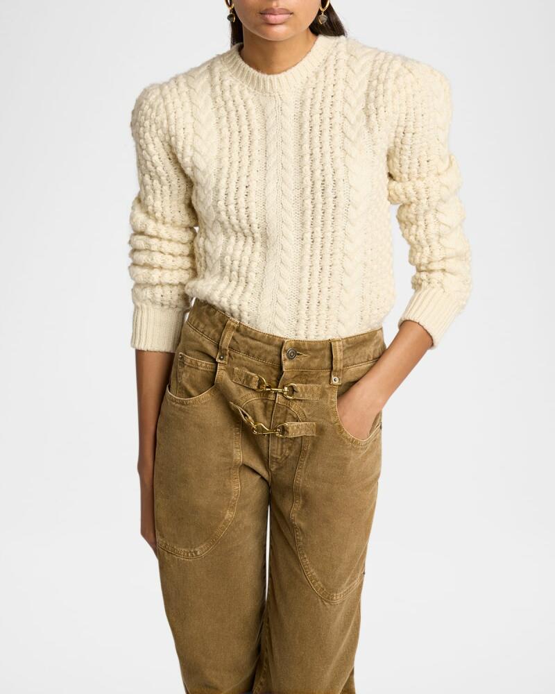 Isabel Marant Otilia Cable-Knit Crewneck Sweater Cover