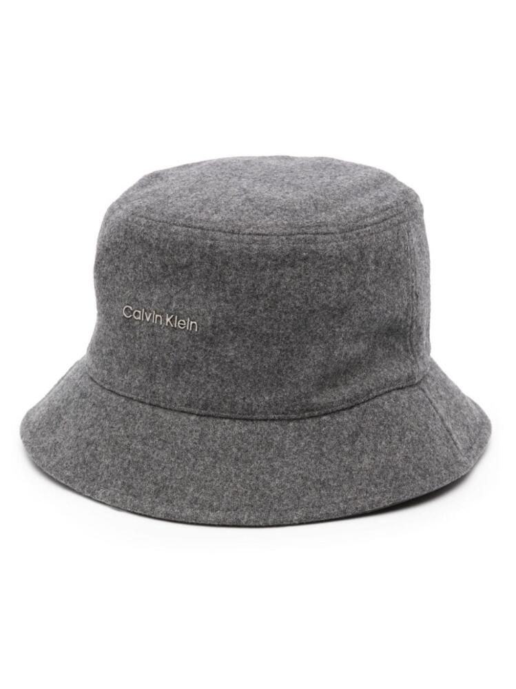 Calvin Klein logo-embroidered cotton bucket hat - Grey Cover