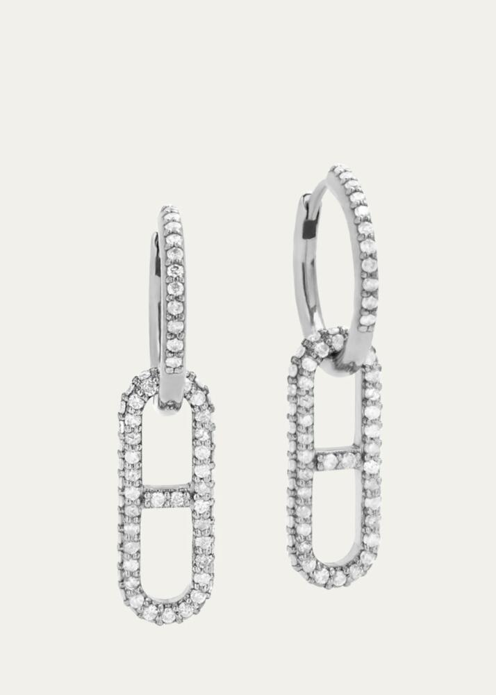 Sheryl Lowe Pave Diamond H Link Drop Earrings with Huggie Hoops Cover