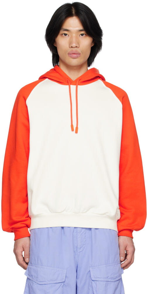 SUNNEI White & Orange Raglan Hoodie Cover