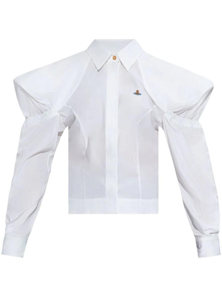 Vivienne Westwood signature Orb logo-embroidered cotton shirt - White Cover