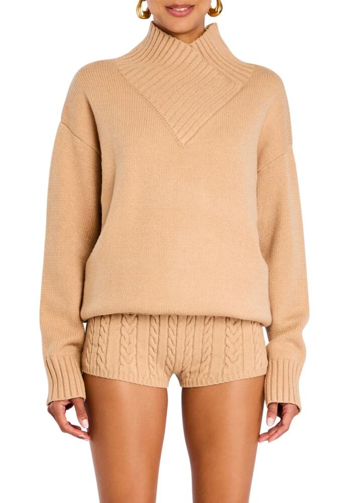 SER.O.YA Dessa Chunky Knit Sweater in Tan Cover