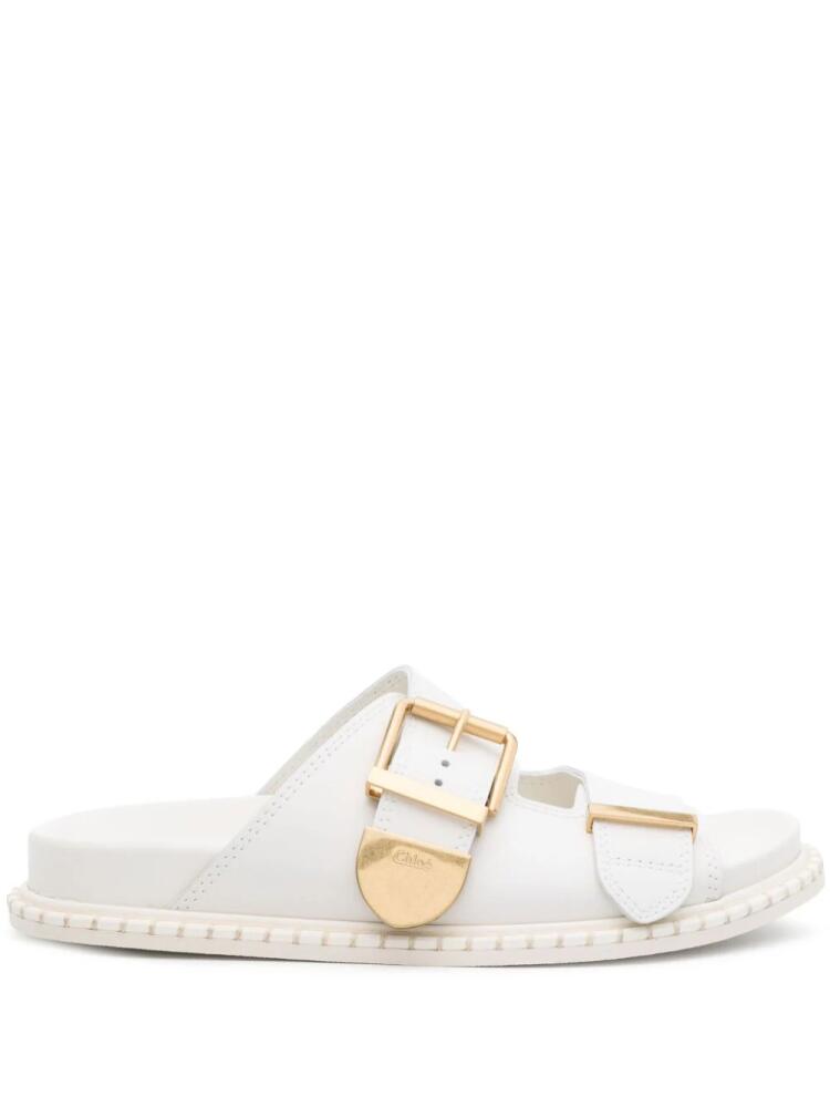 Chloé Rebecca leather slides - White Cover