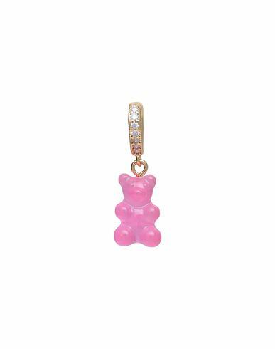 Crystal Haze Woman Pendant Fuchsia Resin, Brass, 750/1000 gold plated, Cubic zirconia Cover