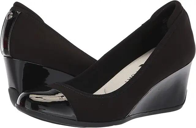 Anne Klein Sport Taite Wedge Heel (Black) Women's Shoes Cover