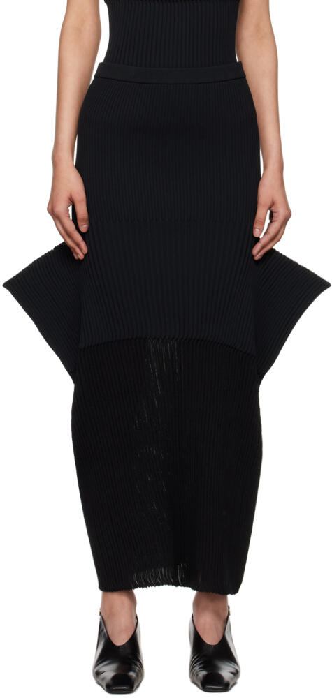 ISSEY MIYAKE Black Sensu Maxi Skirt Cover