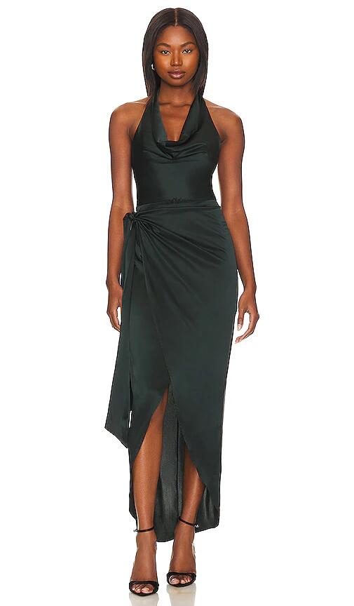 Amanda Uprichard Martine Gown in Dark Green Cover