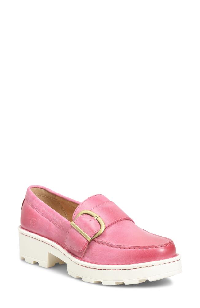 Børn Contessa Platform Loafer in Pink Leather Cover