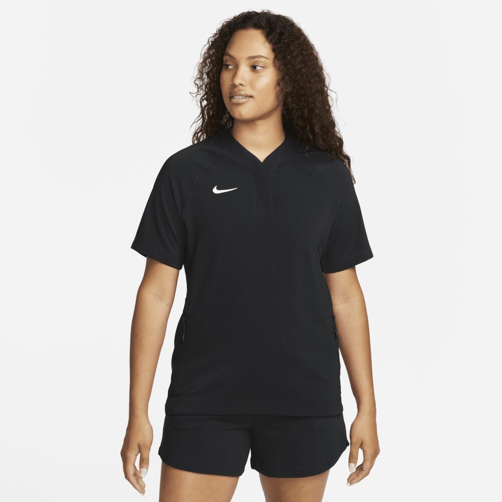 Nike Women's Short-Sleeve Softball Windshirt in Black Cover