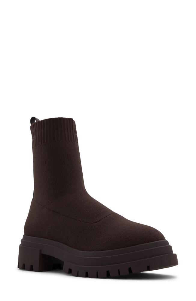 ALDO North Knit Platform Boot in Dark Brown Cover