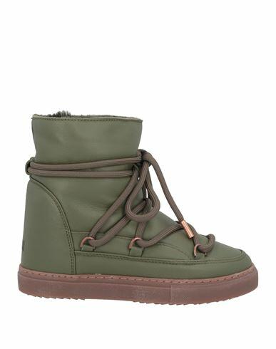 Inuikii Woman Ankle boots Military green Leather Cover