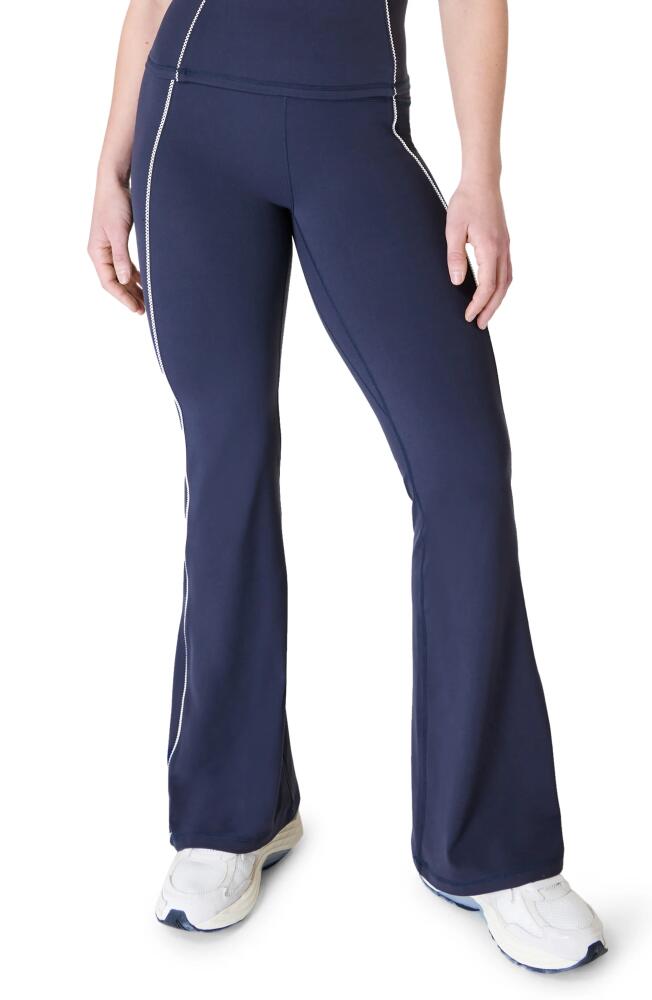 Sweaty Betty Soft Sculpt Flare Pants in Navy Blue Cover