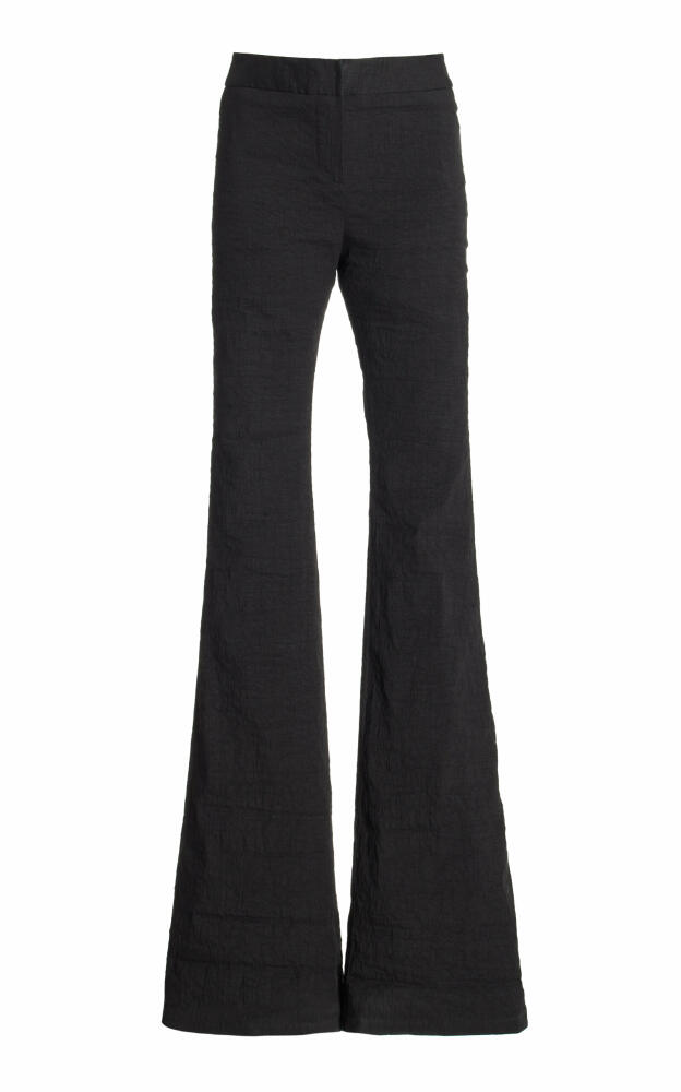 Brandon Maxwell - The Fae Flared Stretch Linen-Blend Pants - Black Cover