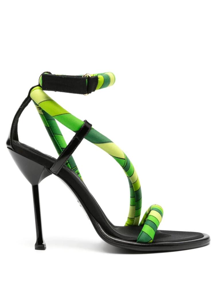 PUCCI Lee 100mm Iride-print sandals - Green Cover