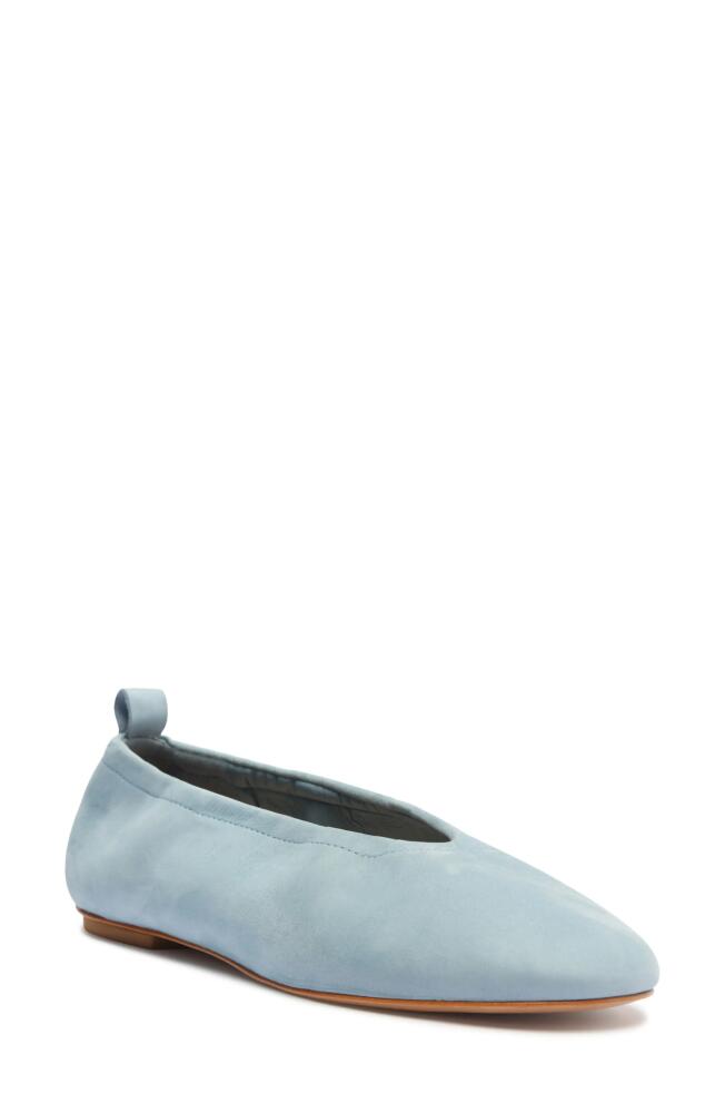 Schutz Eudora Ballet Flat in Denim Blue Leather Cover