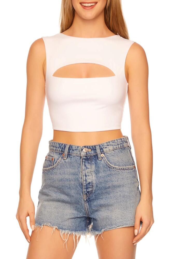 Susana Monaco Cutout Crop Tank in Sugar Cover