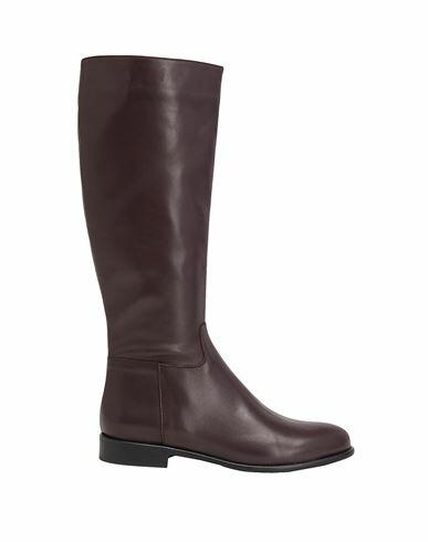 Leonardo Principi Leather Tall Boots Woman Boot Burgundy Calfskin Cover