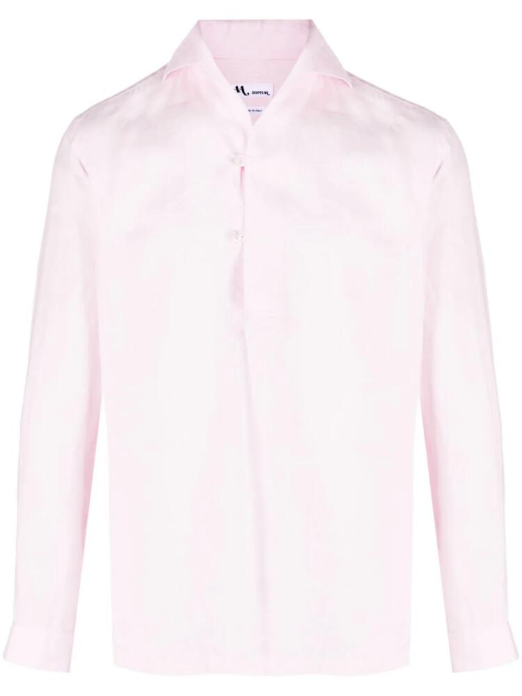 Doppiaa long-sleeve linen shirt - Pink Cover