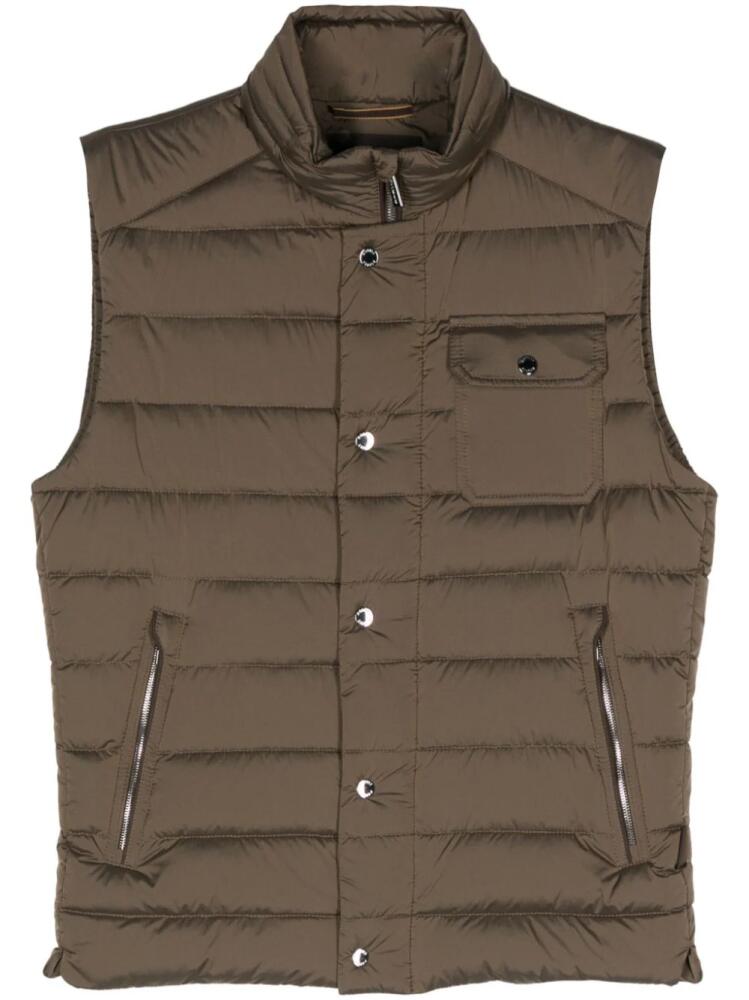 Moorer Morfeo quilted down gilet - Brown Cover