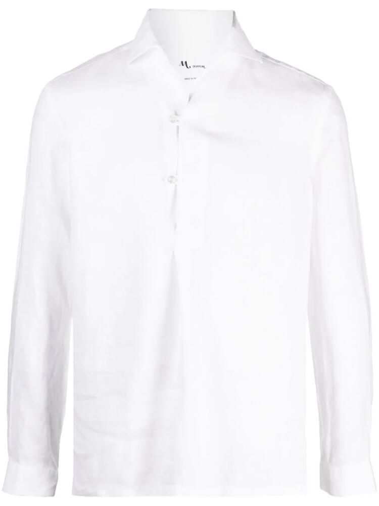 Doppiaa long-sleeve linen shirt - White Cover