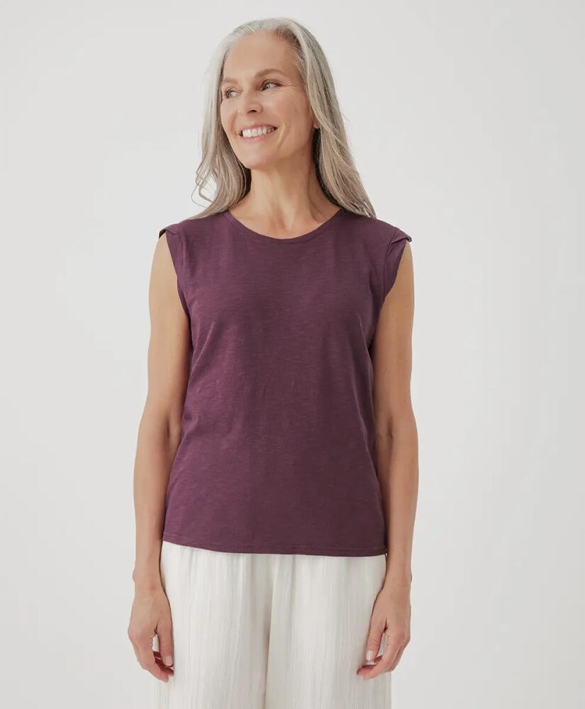 Pact Organic Featherweight Slub Muscle Tee in Maroon Cover