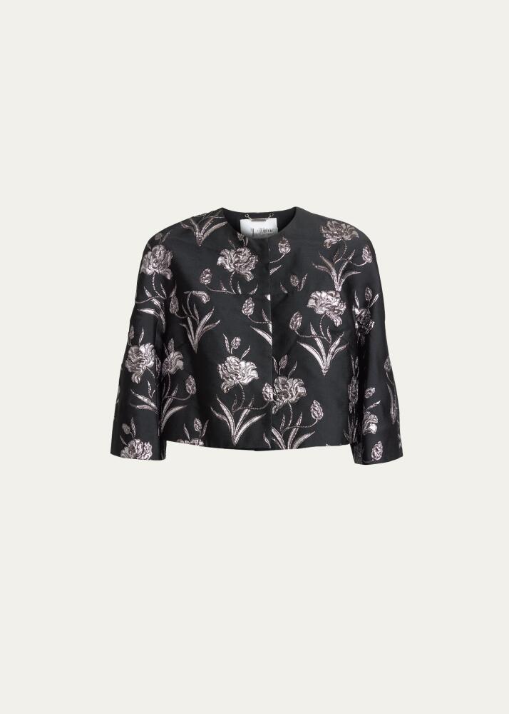 Erdem Floral Jacquard Boxy Cropped Jacket Cover