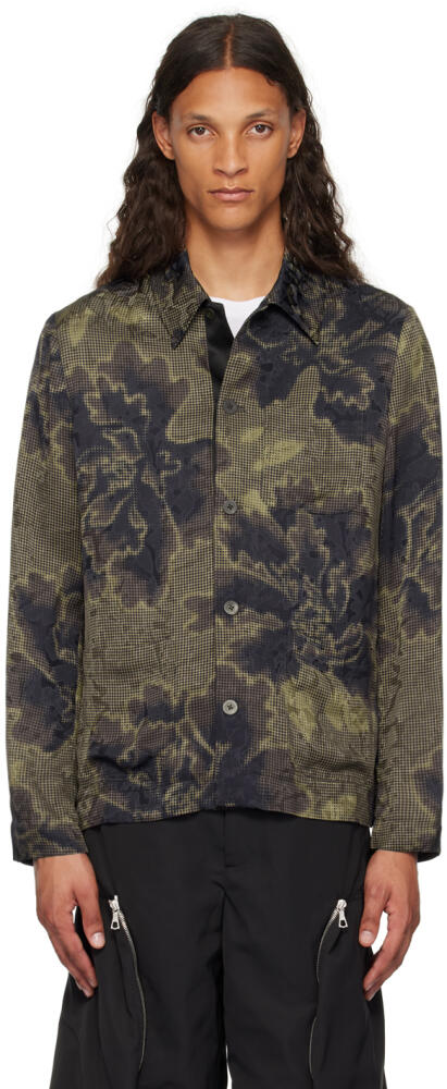 Dries Van Noten Brown Jacquard-Graphic Shirt Cover