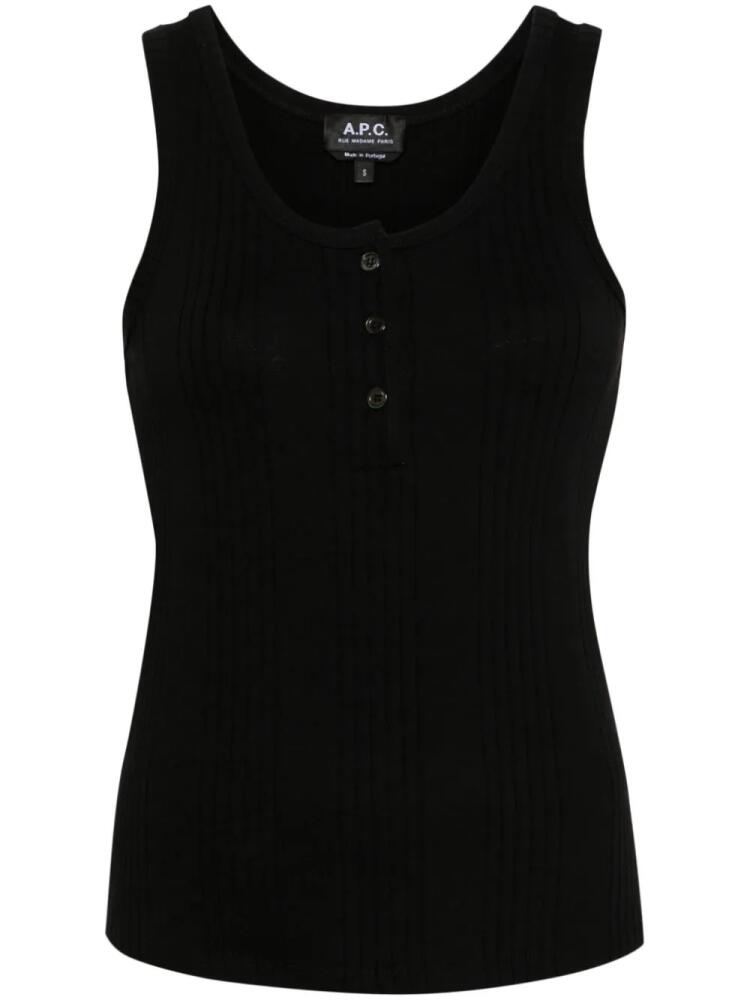 A.P.C. scoop-neck cotton tank top - Black Cover