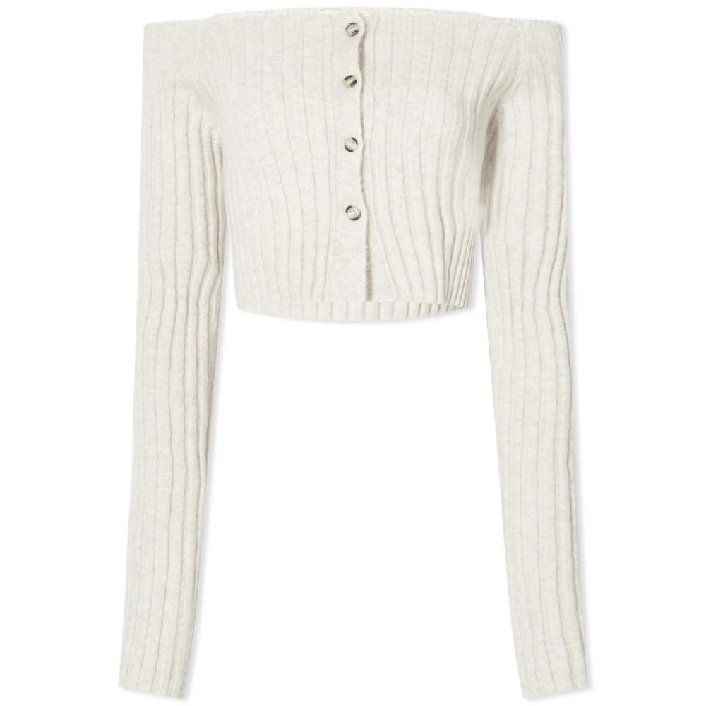 Nanushka Women's Sidone Cropped Knit Jumper in Creme Cover