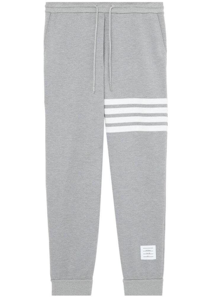 Thom Browne Ottoman rib 4-Bar stripe track pants - Grey Cover