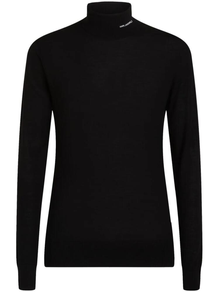 Karl Lagerfeld embroidered-logo roll-neck jumper - Black Cover