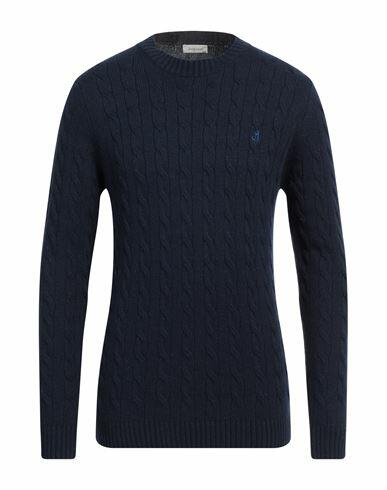 Jeckerson Man Sweater Midnight blue Viscose, Wool, Polyamide, Cashmere Cover