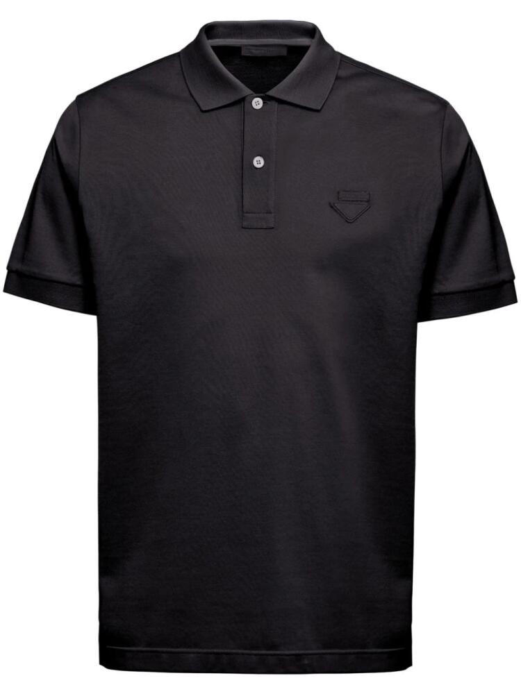 Prada piqué short-sleeve polo shirt - Black Cover