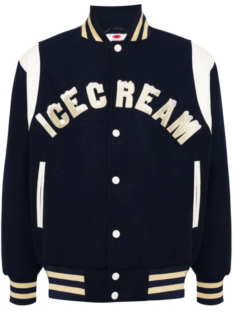 ICECREAM drippy varsity jacket - Blue Cover