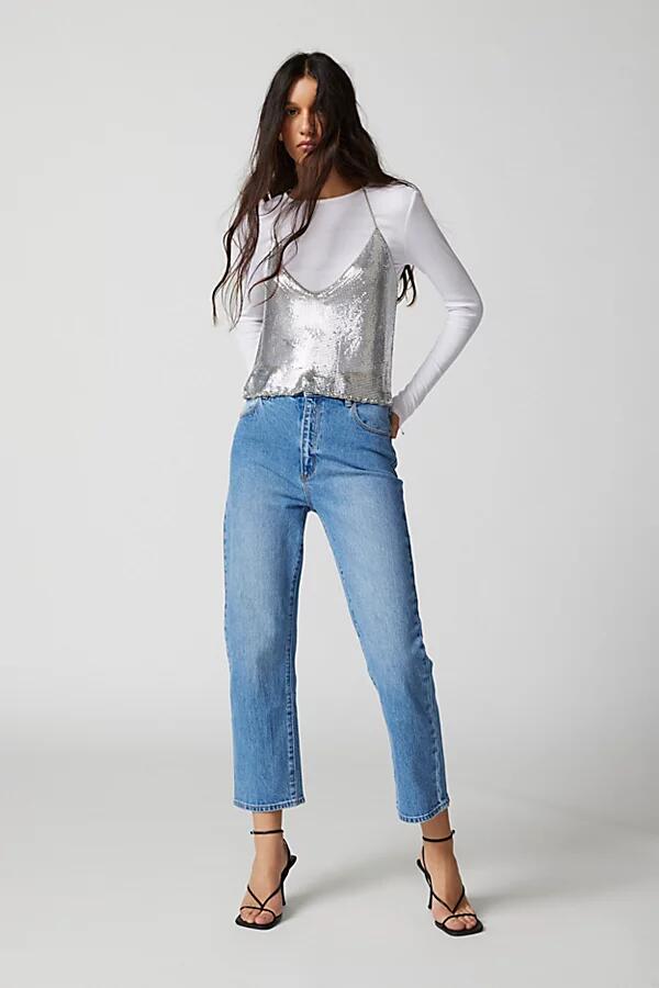 Abrand Jeans A Venice Cropped Straight-Leg Jean in Tinted Denim Cover