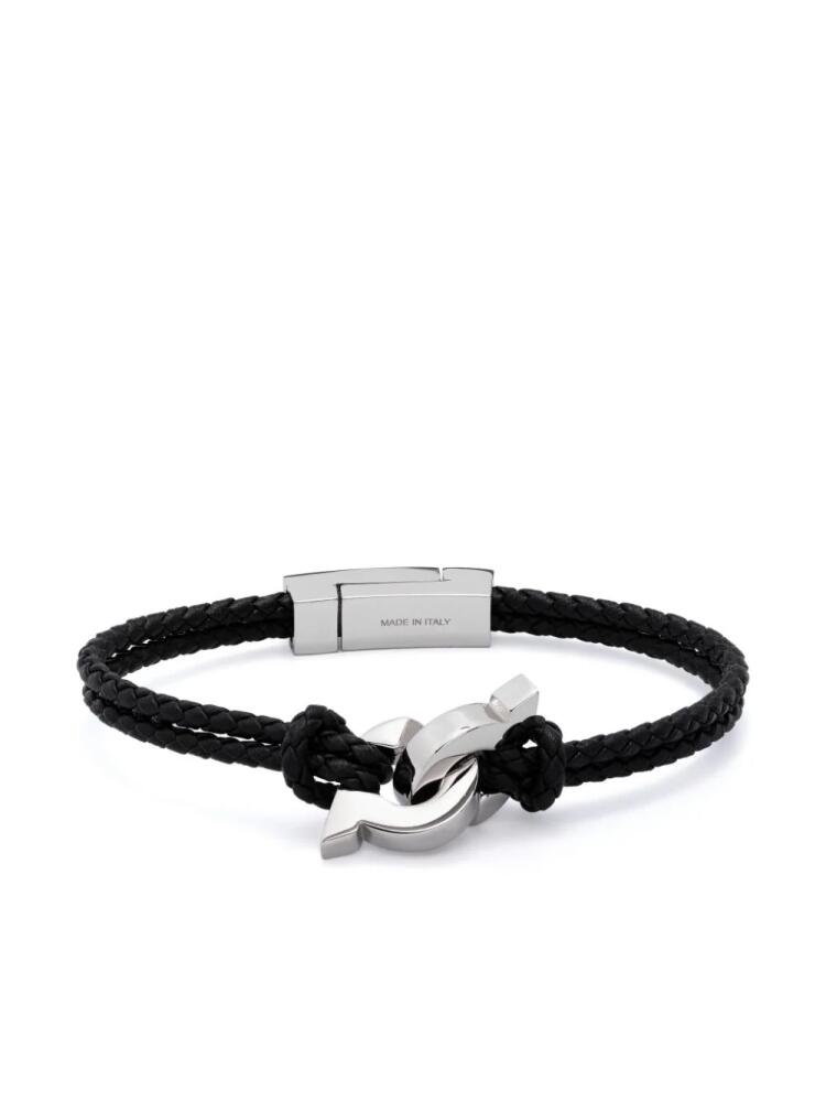 Ferragamo interlock logo-plaque braided bracelet - Black Cover