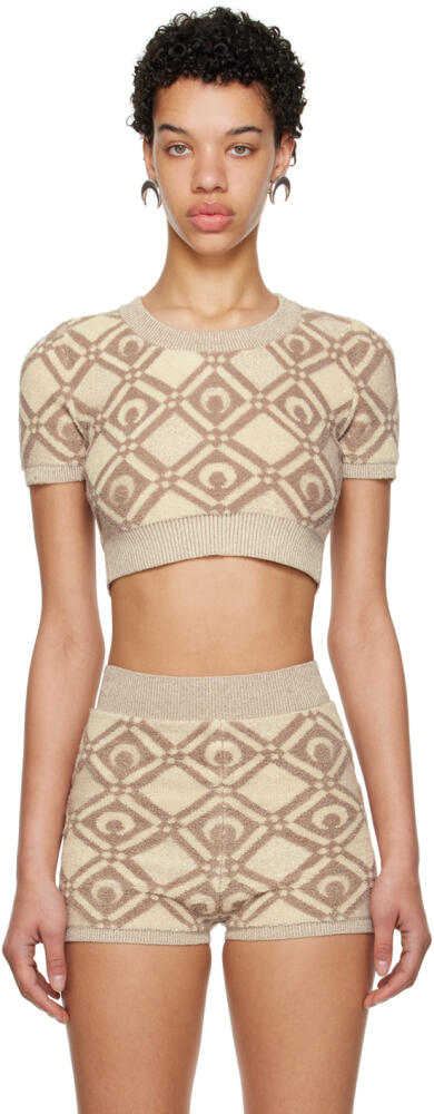 Marine Serre Beige Crop Sweater Cover